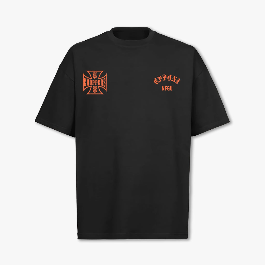WEST COAST T-SHIRT BLACK ORANGE