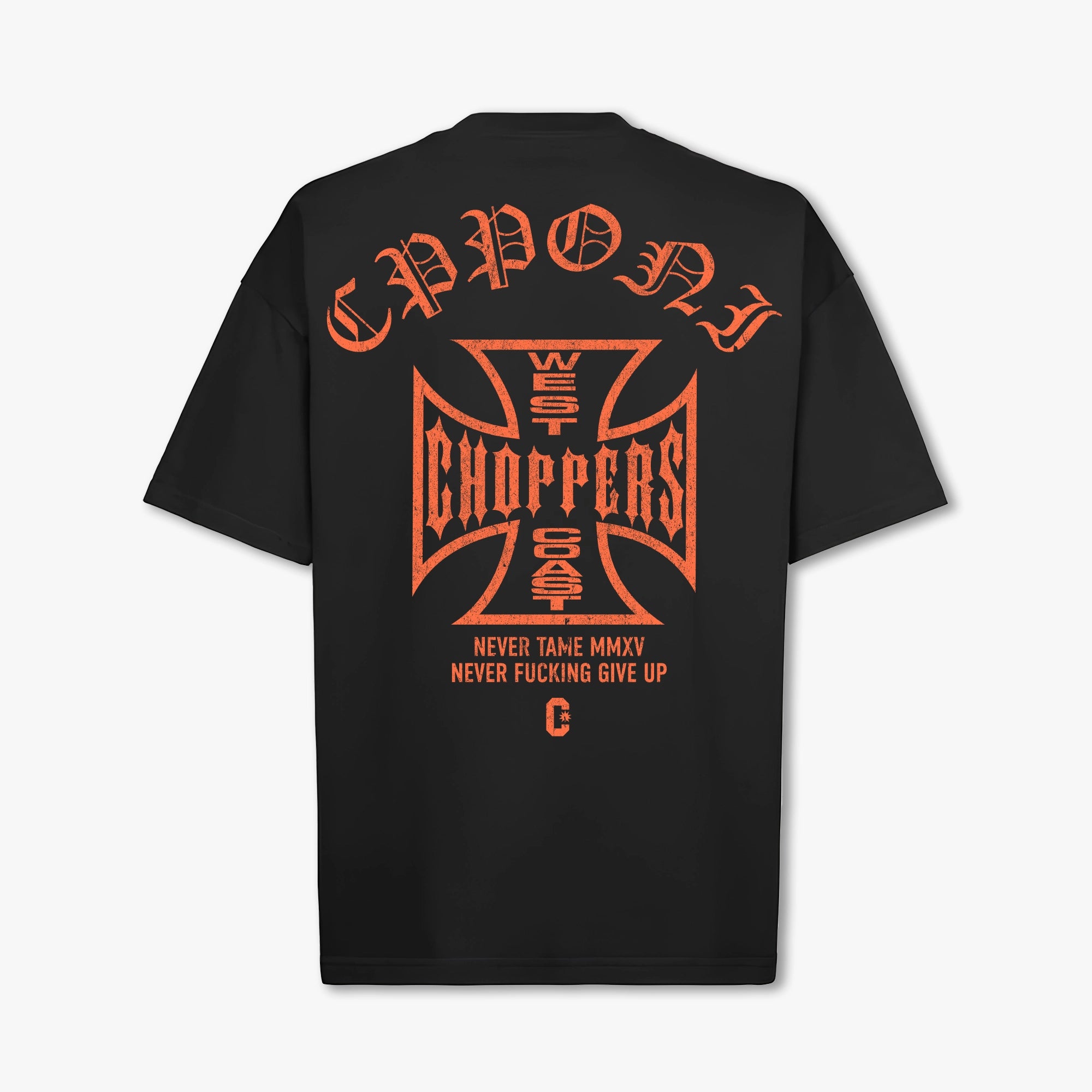 WEST COAST T-SHIRT BLACK ORANGE