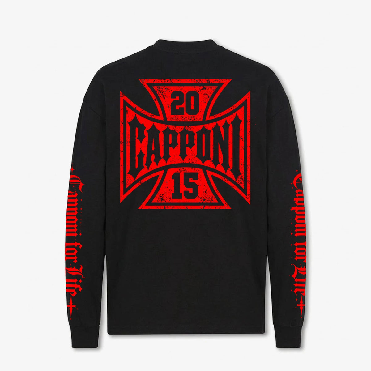CAPPONI FOR LIFE LONG SLEEVE BLACK espalda