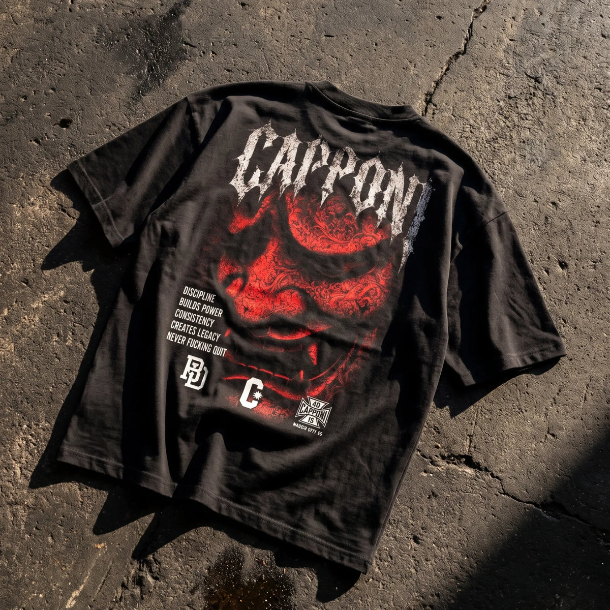 RED ONI T-SHIRT BLACK