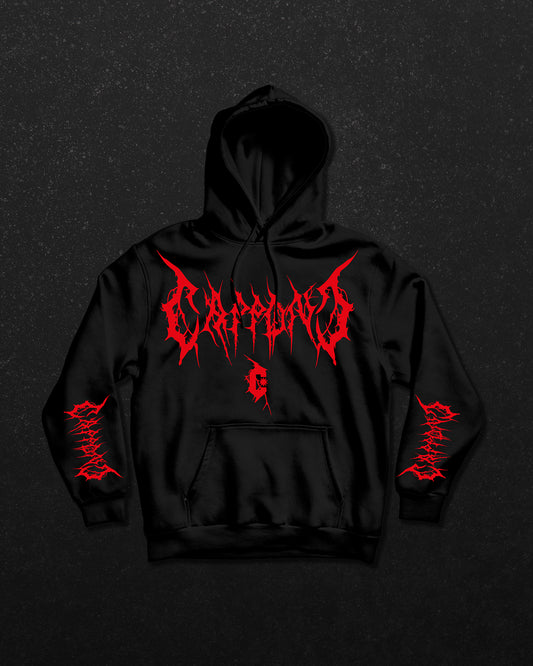 Death Hoodie Black-Red