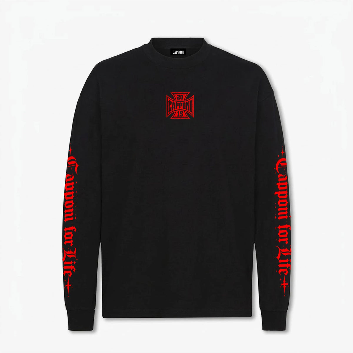 CAPPONI FOR LIFE LONG SLEEVE BLACK frontal