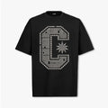 STUDDED MONOGRAM T-SHIRT BLACK